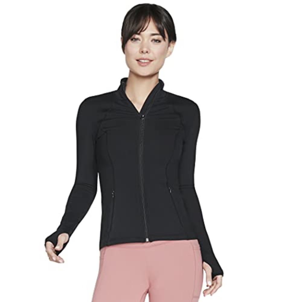 Skechers Women's GO Walk Yoga Jacket, Bold Black, XL